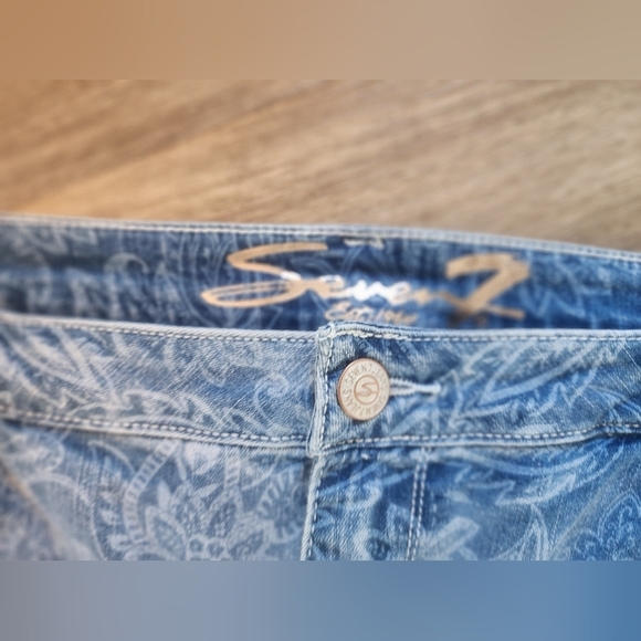 Seven FLORAL DENIM Plus size SKIRT - Picture 2 of 4